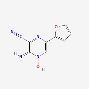 molecular formula C9H6N4O2 B8300602 3-Amino-6-(2-furyl)-2-pyrazinecarbonitrile 4-oxide 