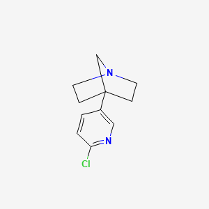 molecular formula C11H13ClN2 B8300611 4-(6-Chloro-3-pyridyl)-1-azabicyclo[2.2.1]heptane 