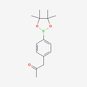 molecular formula C15H21BO3 B8300662 1-[4-(4,4,5,5-Tetramethyl-[1,3,2]dioxaborolan-2-yl)-phenyl]-propan-2-one 
