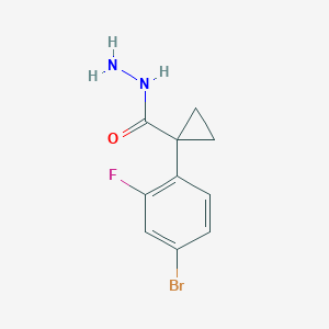 molecular formula C10H10BrFN2O B8300681 1-(4-Bromo-2-fluorophenyl)cyclopropanecarbohydrazide 