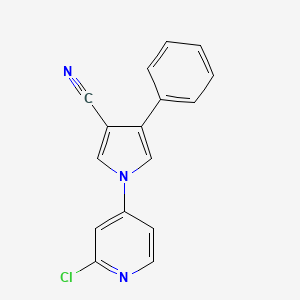 molecular formula C16H10ClN3 B8300717 1-(2-Chloropyridine-4-yl)-4-phenyl-1H-pyrrole-3-carbonitrile 