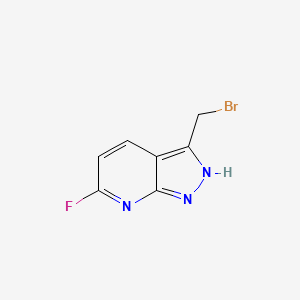 molecular formula C7H5BrFN3 B8300760 3-(bromomethyl)-6-fluoro-1H-pyrazolo[3,4-b]pyridine 