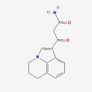 molecular formula C14H14N2O2 B8300765 3-(5,6-dihydro-4H-pyrrolo[3,2,1-ij]quinolin-1-yl)-3-oxo-propionamide 