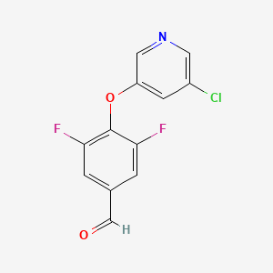 molecular formula C12H6ClF2NO2 B8300779 4-((5-Chloropyridin-3-yl)oxy)-3,5-difluorobenzaldehyde 