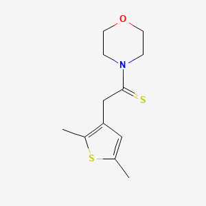 molecular formula C12H17NOS2 B8300787 2-(2,5-Dimethyl-3-thienyl)-1-(4-morpholinyl)-1-ethanethione CAS No. 118488-09-8