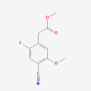 molecular formula C11H10FNO3 B8300790 Methyl (4-cyano-2-fluoro-5-methoxyphenyl)acetate 