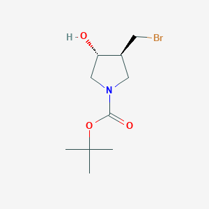 molecular formula C10H18BrNO3 B8300832 (3S,4R)-3-bromomethyl-1-tert-butoxycarbonyl-4-hydroxypyrrolidine 