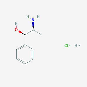 molecular formula C9H14ClNO B8300844 (1R,2S)-2-amino-1-phenylpropan-1-ol;hydron;chloride 