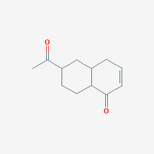 molecular formula C12H16O2 B8300850 6-acetyl-4a,5,6,7,8,8a-hexahydro-1(4H)-naphthalenone 