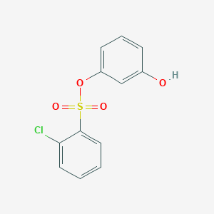 molecular formula C12H9ClO4S B8300873 2-Chlorobenzenesulfonic acid 3-hydroxyphenyl ester 