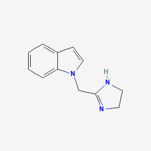 molecular formula C12H13N3 B8300928 1-(4,5-Dihydro-1H-imidazol-2-ylmethyl)-1H-indole 
