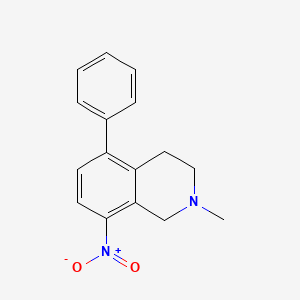 molecular formula C16H16N2O2 B8300930 2-Methyl-8-nitro-5-phenyl-1,2,3,4-tetrahydro-isoquinoline 