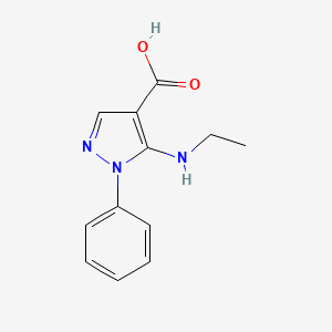 molecular formula C12H13N3O2 B8300971 5-(ethylamino)-1-phenyl-1H-pyrazole-4-carboxylic acid 