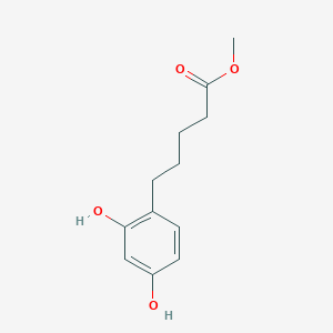 molecular formula C12H16O4 B8300975 Methyl 5-(2,4-dihydroxyphenyl)pentanoate 