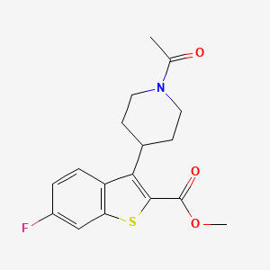 molecular formula C17H18FNO3S B8300988 3-(1-Acetyl-piperidin-4-yl)-6-fluoro-benzo[b]thiophene-2-carboxylic acid methyl ester 