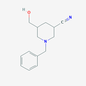 molecular formula C14H18N2O B8301022 1-Benzyl-5-(hydroxymethyl)piperidine-3-carbonitrile 
