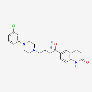 molecular formula C23H28ClN3O2 B8301038 6-(1-Hydroxy-4-(4-(3-chlorophenyl)-1-piperazinyl)butyl)-3,4-dihydrocarbostyril CAS No. 80834-52-2