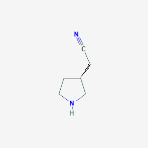 molecular formula C6H10N2 B8301057 2-((R)-pyrrolidin-3-yl)acetonitrile 