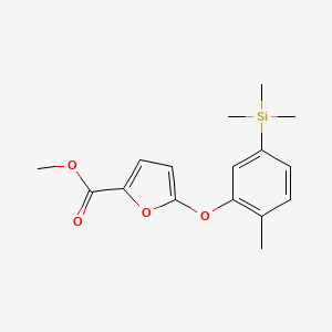 molecular formula C16H20O4Si B8301063 Methyl 5-[2-methyl-5-(trimethylsilyl)phenoxy]furan-2-carboxylate 
