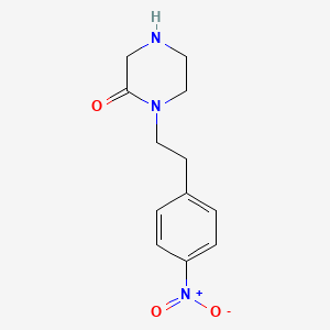 molecular formula C12H15N3O3 B8301070 1-[2-(4-Nitrophenyl)ethyl]piperazin-2-one 