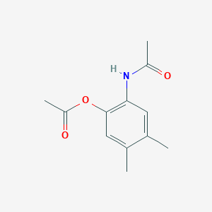 molecular formula C12H15NO3 B8301132 2-Acetamido-1-acetoxy-4,5-dimethylbenzene 