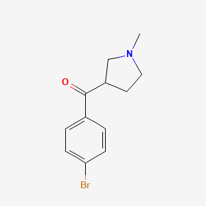 molecular formula C12H14BrNO B8301148 3-(4-Bromobenzoyl)-1-methylpyrrolidine 