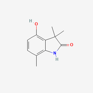 molecular formula C11H13NO2 B8301150 2,3-Dihydro-4-hydroxy-3,3,7-trimethyl-1H-indol-2-one 