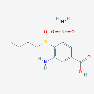 molecular formula C11H16N2O5S2 B8301280 3-Amino-4-n-butylsulphinyl-5-sulphamyl-benzoic acid 