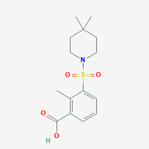 molecular formula C15H21NO4S B8301291 5-(4,4-Dimethylpiperidinosulfonyl)-6-methylbenzoic acid 