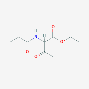 molecular formula C9H15NO4 B8301338 Ethyl 3-oxo-2-(propanoylamino)butanoate 