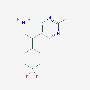 molecular formula C13H19F2N3 B8301388 2-(4,4-Difluorocyclohexyl)-2-(2-methylpyrimidin-5-yl)ethanamine 