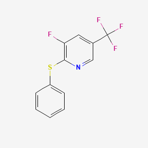 molecular formula C12H7F4NS B8301400 3-Fluoro-2-phenylthio-5-trifluoromethylpyridine 