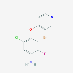molecular formula C11H7BrClFN2O B8301539 4-(3-Bromopyridin-4-yloxy)-5-chloro-2-fluorobenzenamine 