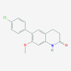molecular formula C16H14ClNO2 B8301593 6-(4-chlorophenyl)-7-methoxy-3,4-dihydroquinolin-2(1H)-one CAS No. 1224927-78-9
