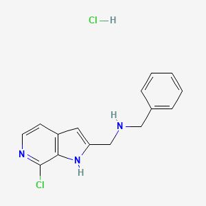 molecular formula C15H15Cl2N3 B8301617 1h-Pyrrolo[2,3-c]pyridine-2-methanamine,7-chloro-n-(phenylmethyl)-,hydrochloride 