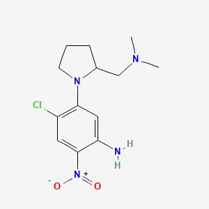 molecular formula C13H19ClN4O2 B8301632 4-Chloro-5-(2-dimethylaminomethyl-pyrrolidin-1-yl)-2-nitroaniline 