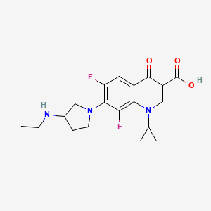 molecular formula C19H21F2N3O3 B8301641 1-Cyclopropyl-7-[3-(ethylamino)pyrrolidin-1-yl]-6,8-difluoro-4-oxo-quinoline-3-carboxylic acid 