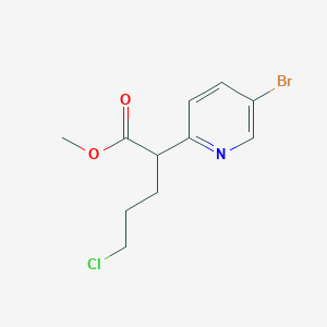 molecular formula C11H13BrClNO2 B8301658 2-(5-Bromo-pyridin-2-yl)-5-chloro-pentanoic acid methyl ester 