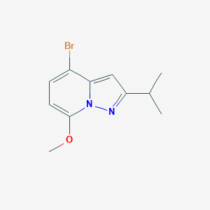 molecular formula C11H13BrN2O B8301663 4-Bromo-2-isopropyl-7-methoxypyrazolo[1,5-a]pyridine 