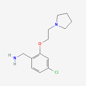 molecular formula C13H19ClN2O B8301694 4-Chloro-2-(2-pyrrolidin-1-yl-ethoxy)-benzylamine 