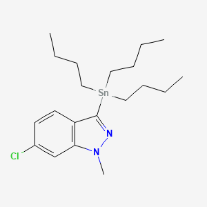 molecular formula C20H33ClN2Sn B8301719 6-chloro-1-methyl-3-tributylstannanyl-1H-indazole 