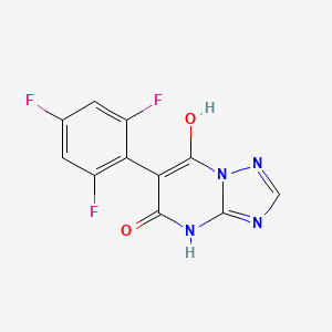 molecular formula C11H5F3N4O2 B8301747 6-(2,4,6-Trifluorophenyl)[1,2,4]triazolo[1,5-a]pyrimidine-5,7-diol CAS No. 214707-01-4