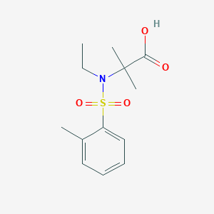 molecular formula C13H19NO4S B8301757 2-(N-ethyl-2-methylphenylsulfonamido)-2-methylpropionic acid 