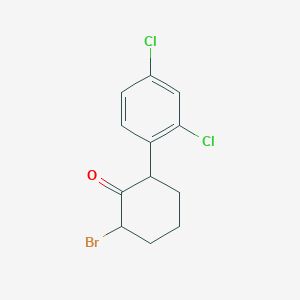 molecular formula C12H11BrCl2O B8301801 2-Bromo-6-(2,4-dichloro-phenyl)-cyclohexanone 