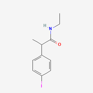 molecular formula C11H14INO B8301861 N-Ethyl-2-(4-iodo-phenyl)-propionamide 