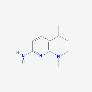 molecular formula C10H15N3 B8301922 7-Amino-1,4-dimethyl-1,2,3,4-tetrahydro-1,8-naphthyridine 