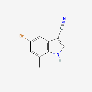 molecular formula C10H7BrN2 B8301928 5-Bromo-7-methyl-1H-indole-3-carbonitrile 