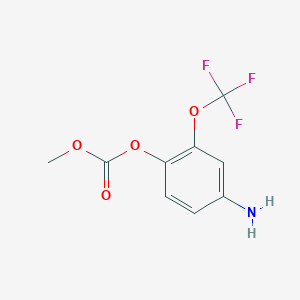 molecular formula C9H8F3NO4 B8301936 4-Amino-2-(trifluoromethoxy)phenyl methyl carbonate 
