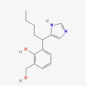 molecular formula C15H20N2O2 B8301944 2-Hydroxy-3-(1-(1H-imidazol-4-yl)pentyl)benzenemethanol CAS No. 116796-02-2