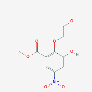 molecular formula C11H13NO7 B8301952 Methyl 3-hydroxy-2-{[2-(methyloxy)ethyl]oxy}-5-nitrobenzoate 
